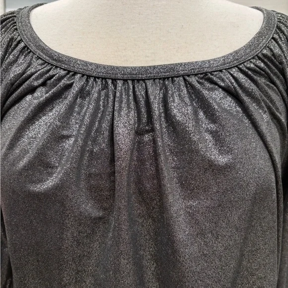 Karen Kane Black Metallic Shimmery Pullover Blouse - Picture 3 of 9